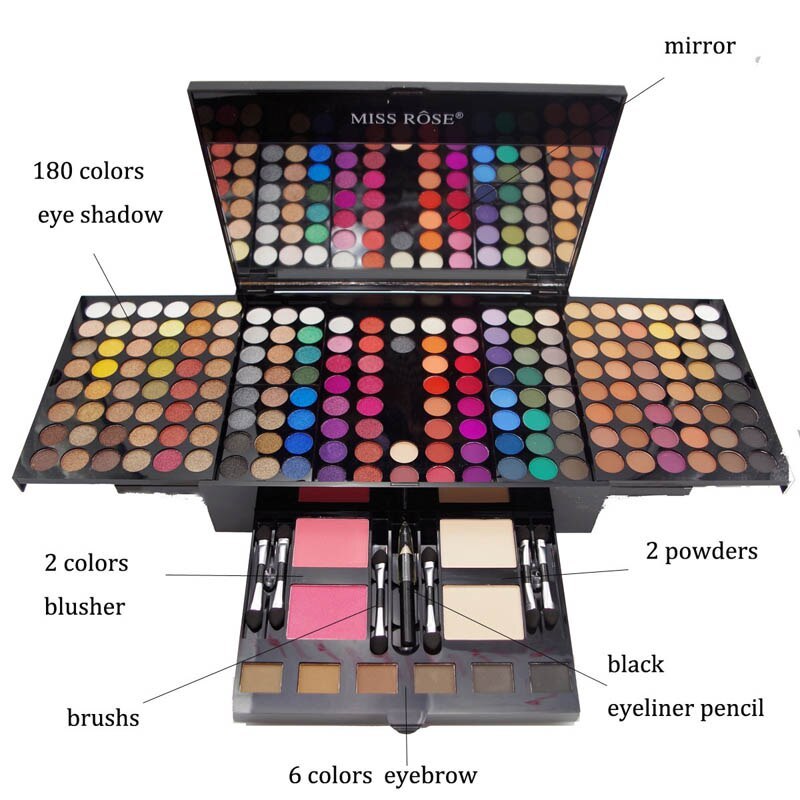 180-Color Eyeshadow & Blush Piano Makeup Palette