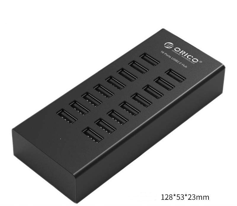 1-to-16 Multi-Port USB Hub with Power Supply