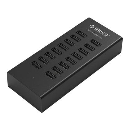 1-to-16 Multi-Port USB Hub with Power Supply
