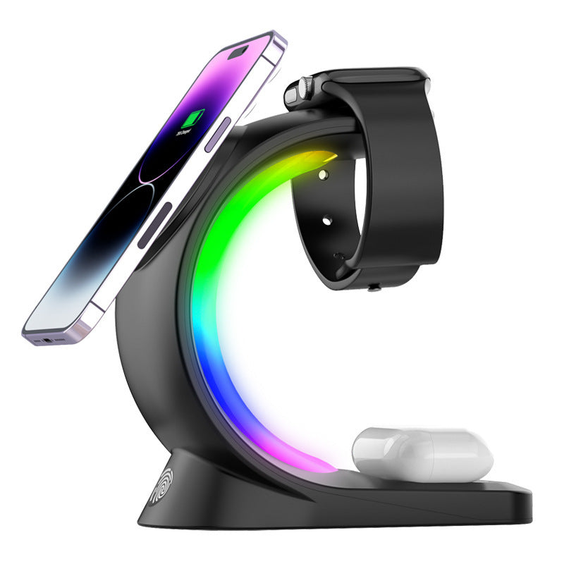 4-in-1 Magnetic Wireless Charging Station with Ambient Light