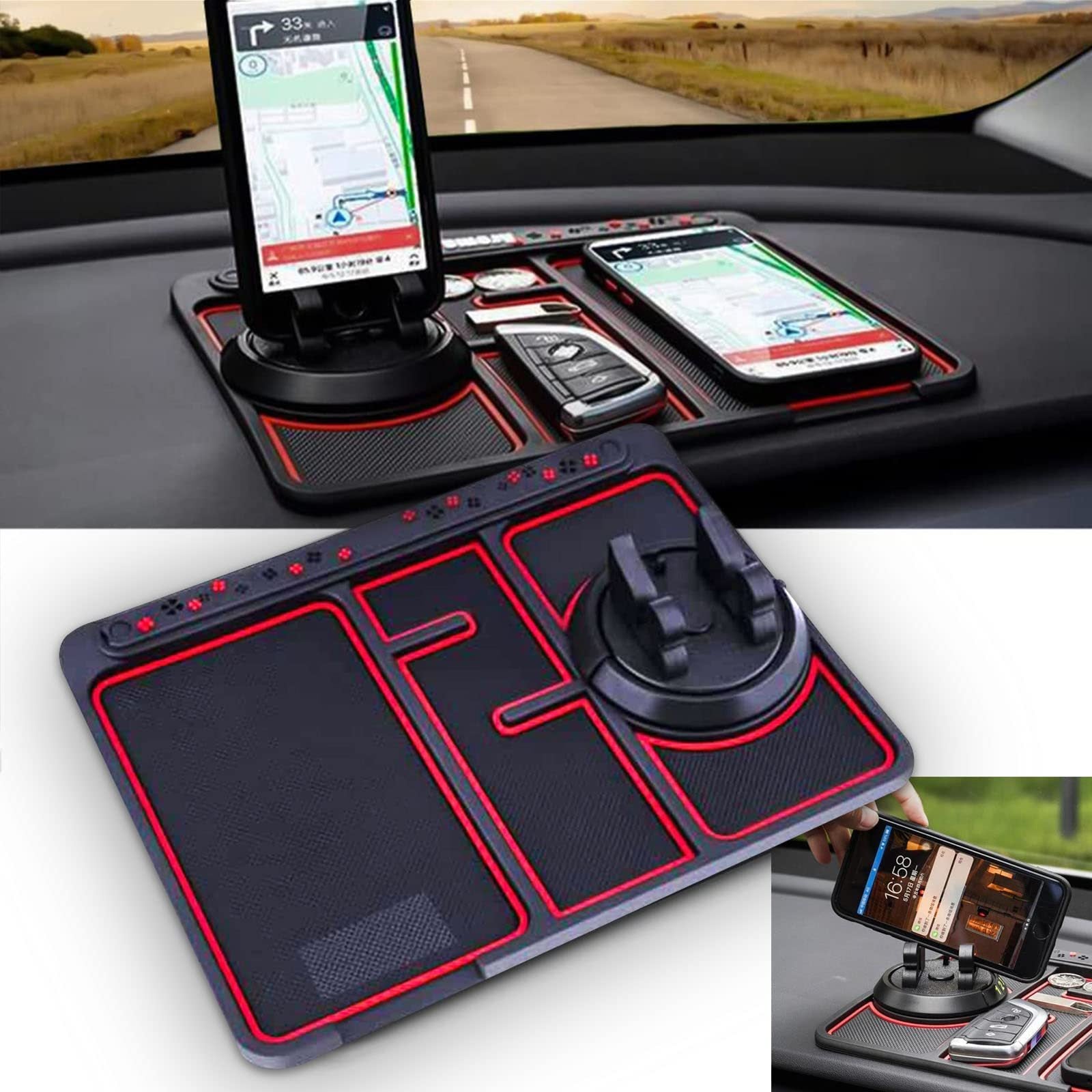 Non-Slip Car Phone & Parking Card Pad