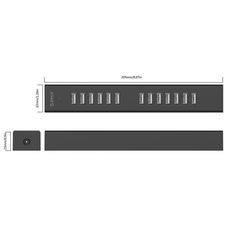 1-to-16 Multi-Port USB Hub with Power Supply