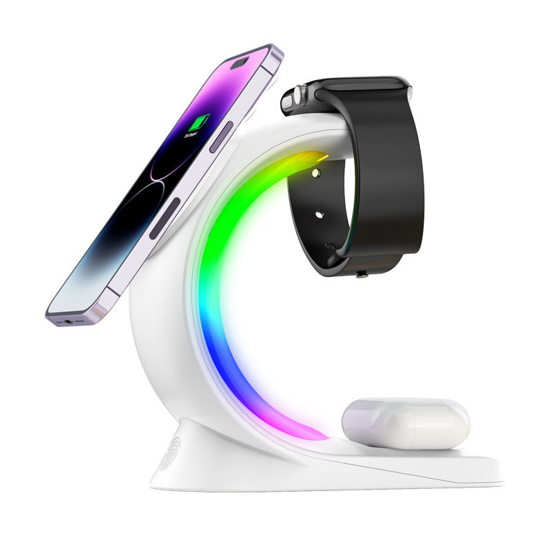 4-in-1 Magnetic Wireless Charging Station with Ambient Light