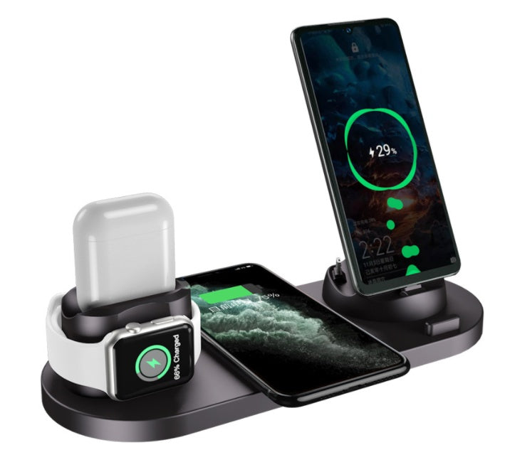 6-in-1 Fast Wireless Charging Dock Station