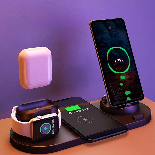 6-in-1 Fast Wireless Charging Dock Station